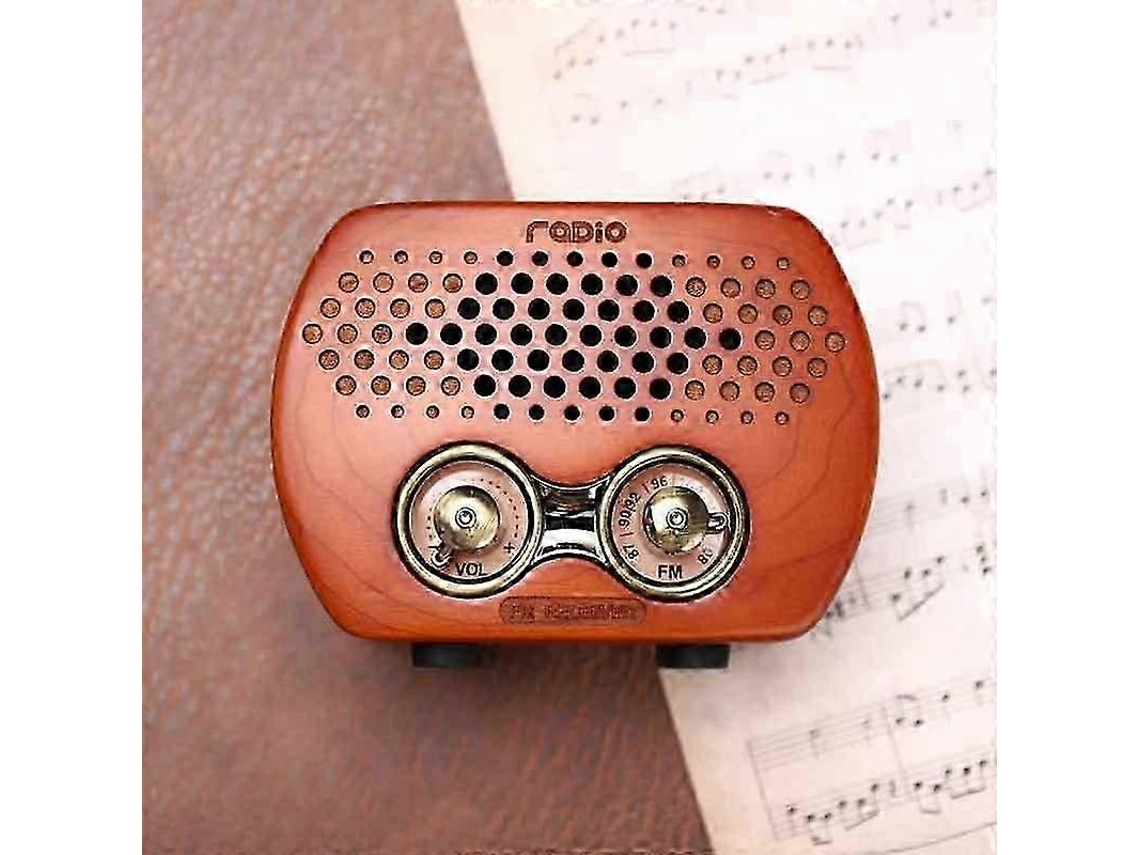 Radio portátil retro 2025, pequeña radio vintage de madera GOKOCO