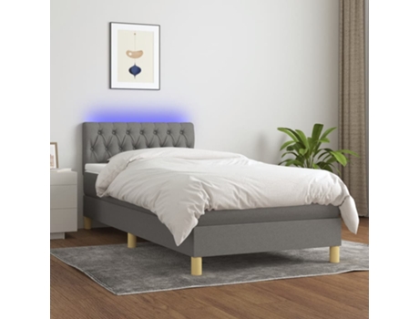 Cama con somier VIDAXL (Gris - Tela - 193 x 90 x 88 cm)