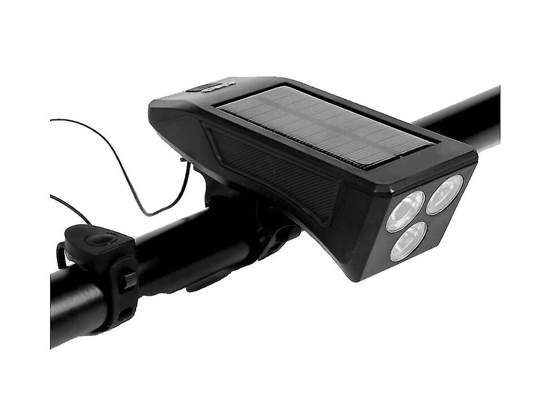 Luces de bicicleta recargables por USB con bocina IPX8 para MTB, color negro Yizhood