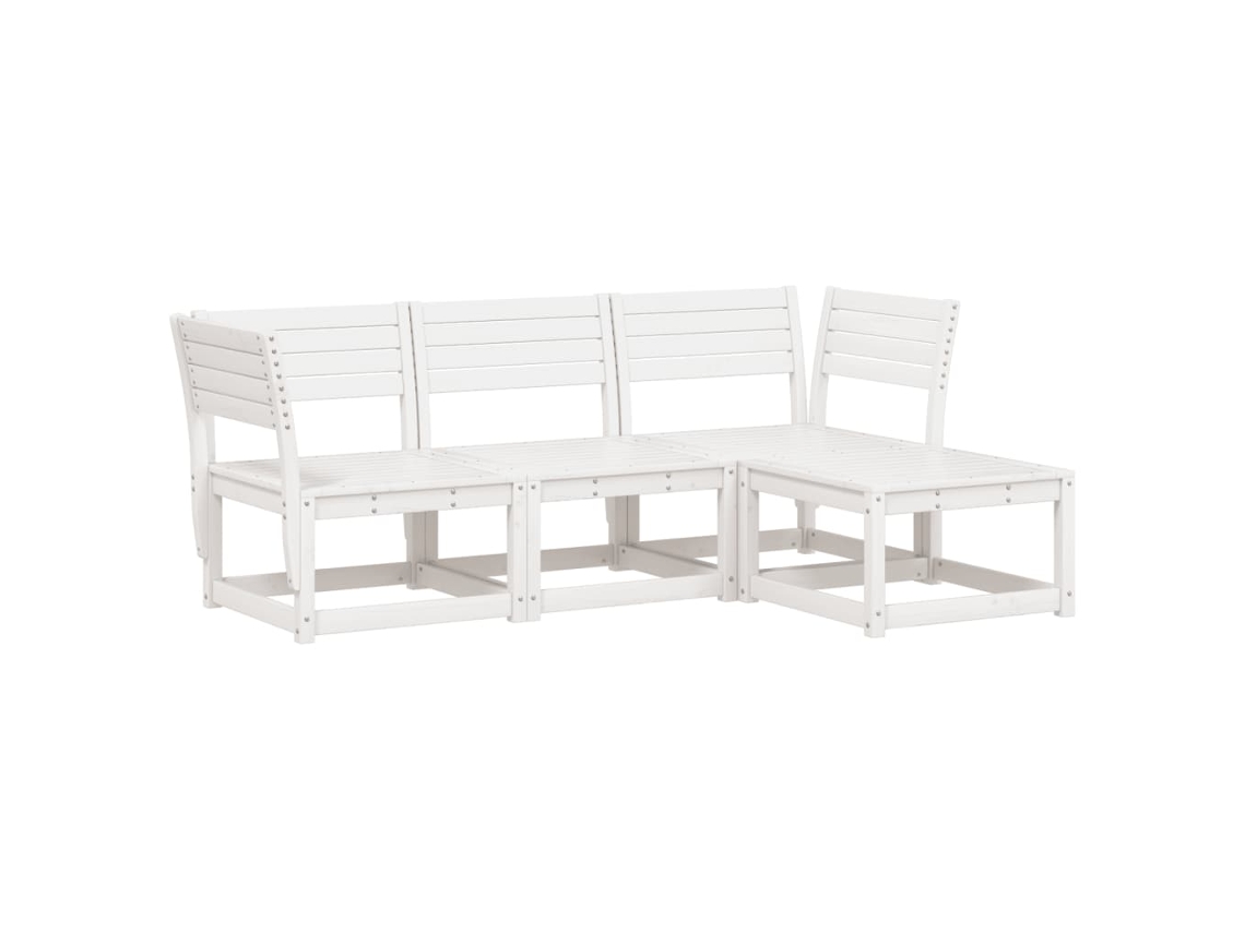 Maison Exclusive - Juego De Muebles De Jardín 4 Pzas Madera Maciza De Pino Blanco