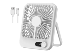 Pequeño Ventilador De Escritorio Usb Portátil Con Pantalla Lcd Para Oficina, Hogar, Blanco Gertiz
