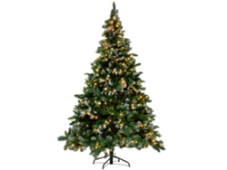 Árbol de Navidad preiluminado BELIANI Palomar de PVC Verde 125x125x210
