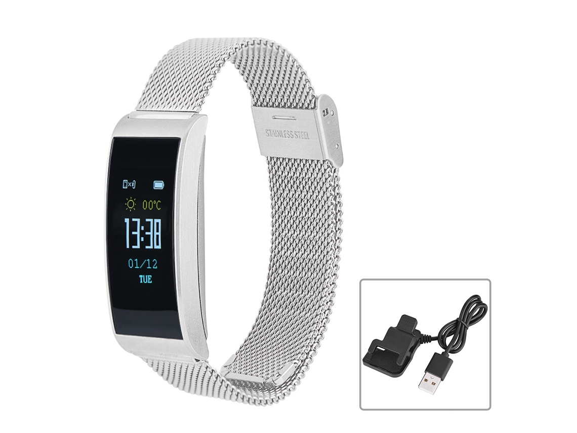 Pulsera Inteligente (ip68, Monitor De Frecuencia Cardíaca) (microwear) Pulsera Fitness X3 Con Correa De Acero