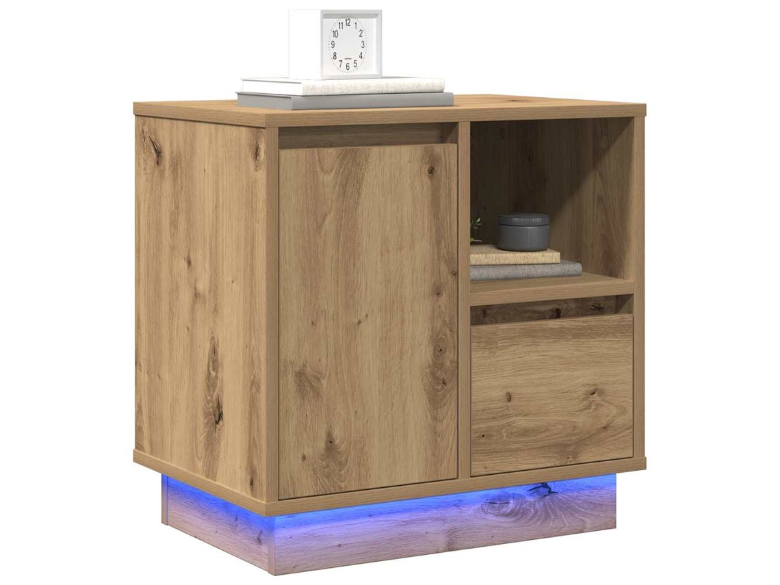 Maison Exclusive - Armario De Noche 2 Pcs Roble Artesanal 50 X 34,5 X 50 Cm.