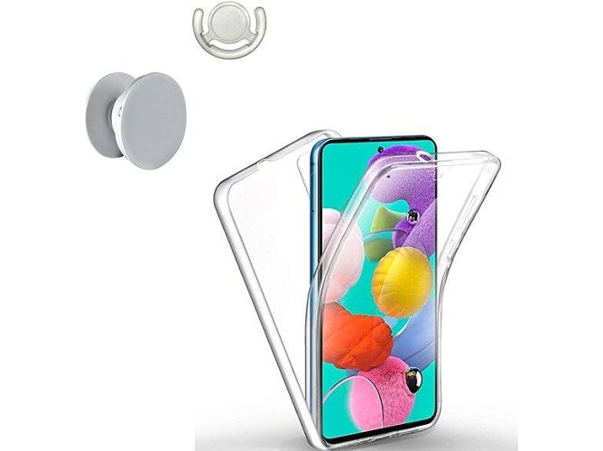 Kit Funda, 1 PopSocket y Soporte PopSocket Samsung Galaxy A71 Transparente