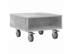 Maison Exclusive - Mesa Lateral Con Ruedas Gris Concreto 50,5 X 50 X 30 Cm