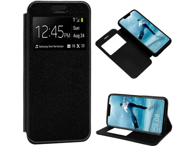 Funda Huawei P Smart+ COOL Flip Negro