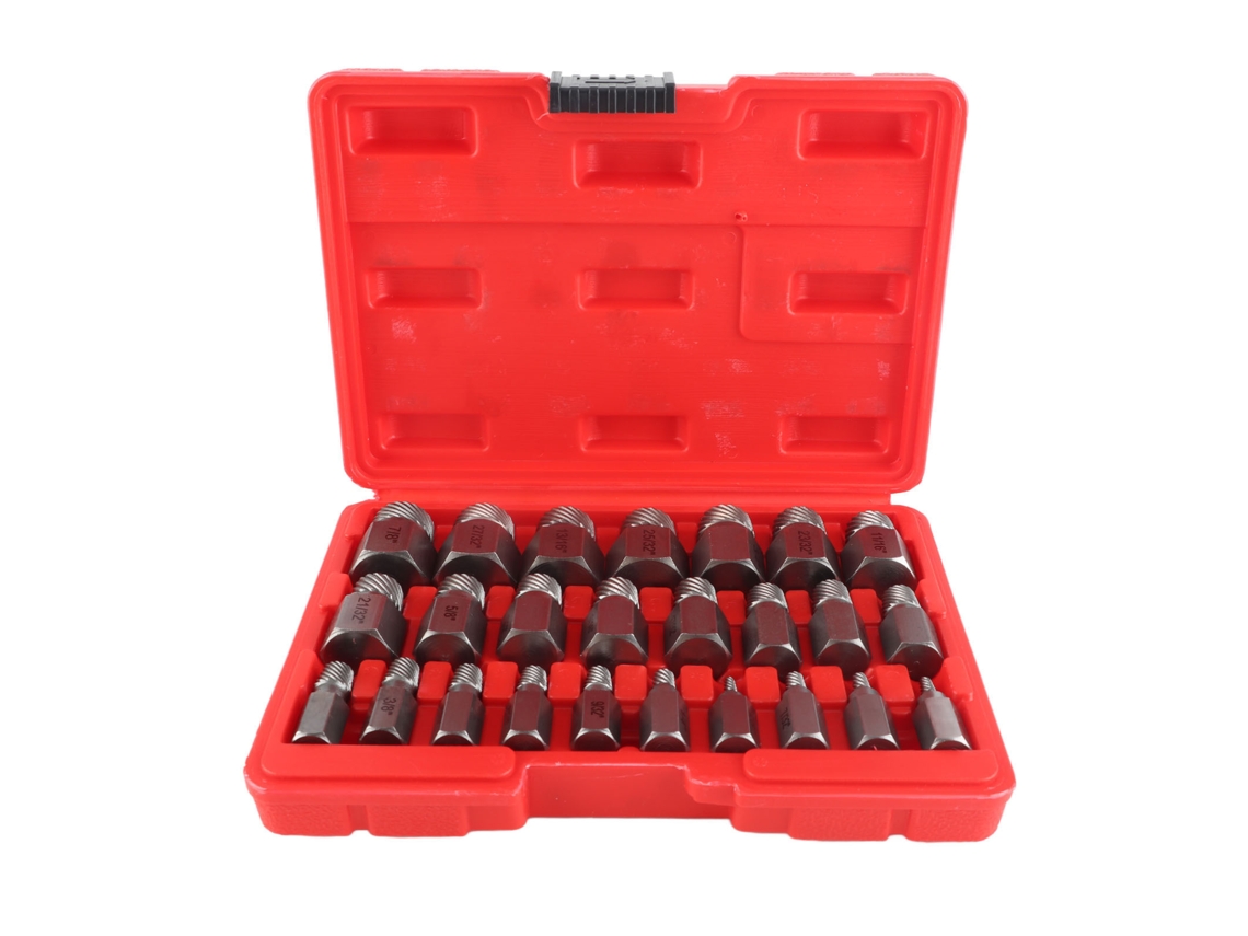 Kit De 25 Piezas De Acero Al Cromo-molibdeno Para Extracción De Tornillos Dañados Con Estuche Para Extraer Tornillos Y Tuercas.