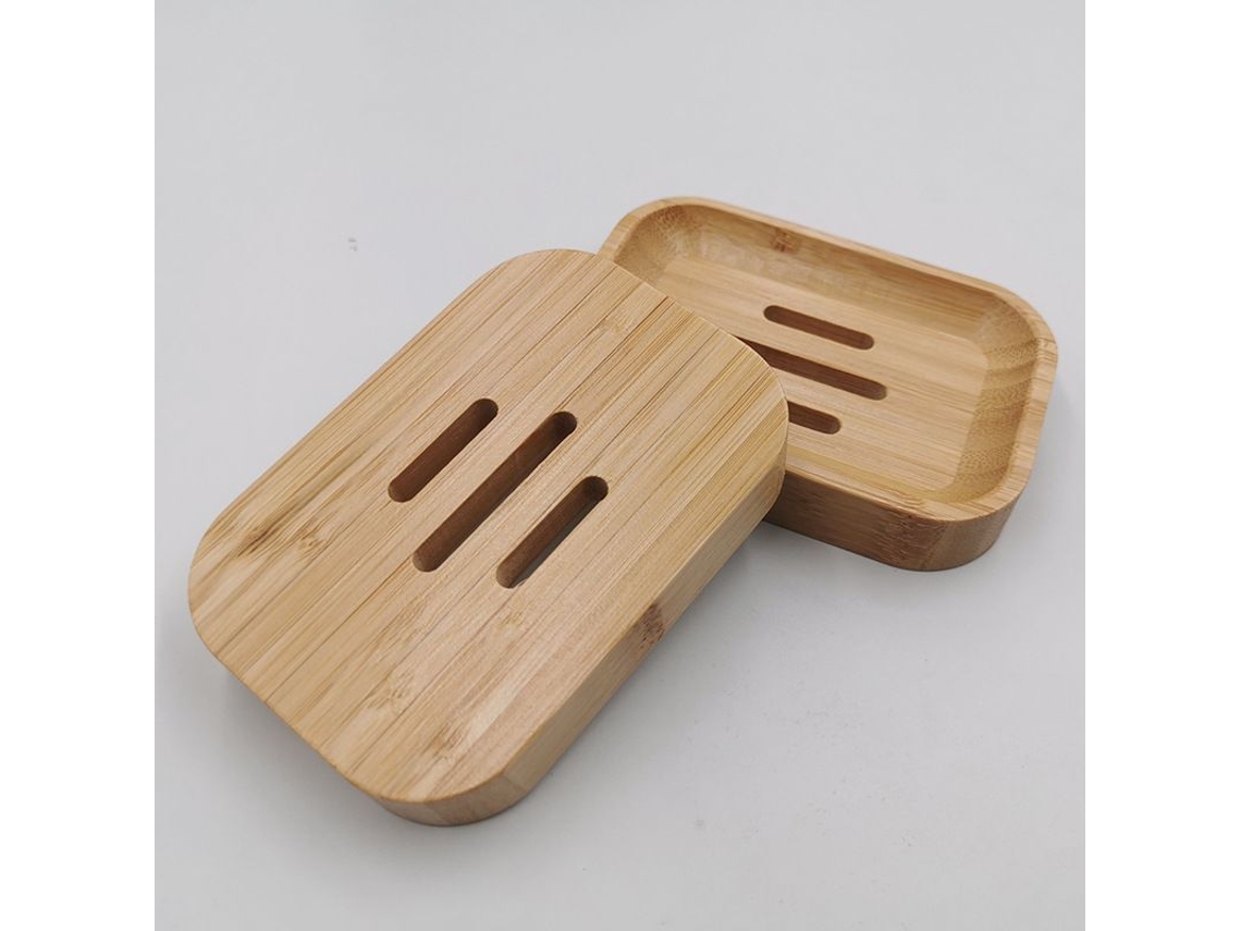 Juego De 2 Portajabones De Bambú Natural Para Baño Y Cocina Almacenamiento Accesorios Esponjas