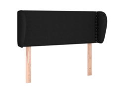 Cabecero de cama de tela negra con solapas MAISON EXCLUSIVE (103x23x78 cm)