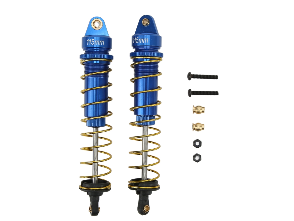 Juego De Amortiguadores Ajustables Con Muelles Para Coche Rc Crawler A Escala 1/10 Axial Scx10 90046 Axi03007 115 Mm Azul Oscuro