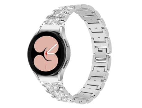 Correa de acero inoxidable diamantes de imitación brillantes para Samsung Galaxy Watch4 Active 40mm/44mm/Watch4 Classic 42mm/46mm - plata