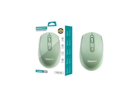 Ratón inalámbrico para ordenador, inalámbrico, USB 2,4 GHz, 1400-1600 DPI, MODORWY MO2105 VERDE