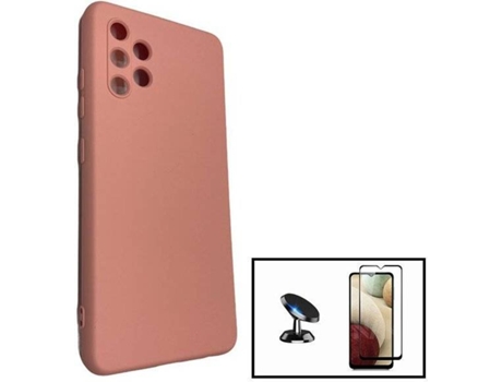 Carcasa + Protector + Soporte Magnético Samsung Galaxy A32 PHONECARE Silicona Liquida Rosa