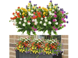 JILLIOPER 6 Paquetes de Flores Artificiales para Exterior Resistentes a los Rayos UV para Decoración del Hogar, Plantas de Plástico Falsas para Jardín Colgante,