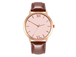 Reloj De Pulsera Ultrafino Para Mujer Con Esfera Redonda, Movimiento De Cuarzo Analógico, Color Marrón Oscuro, A La Moda.