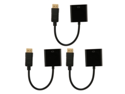 3 Cables Adaptadores Displayport A Dvi 4k Hd 1080p Mini Dp Para Pc, Portátil, Monitor Y Proyector.