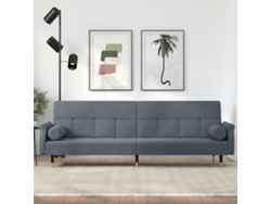Sofá Cama Con Cojines Terciopelo Gris Oscuro