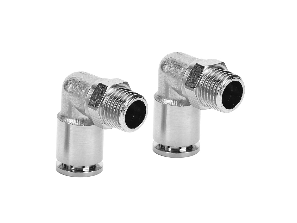 2026velora-2 Piezas Conector Rápido Neumático De Latón Niquelado Ángulo Recto Hilo Bspp 1/8in