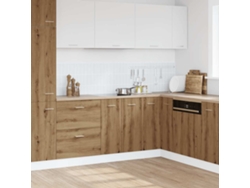 Mueble De Cocina | Armario Bajo "lyon" Roble Artesano 60x46x81,5 Cm Madera De Ingeniería
