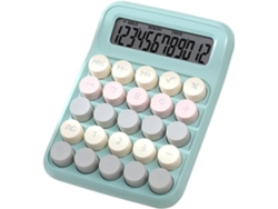 Calculadora mecánica de escritorio Chrui con pantalla LCD grande de 12 dígitos y botones grandes (verde)