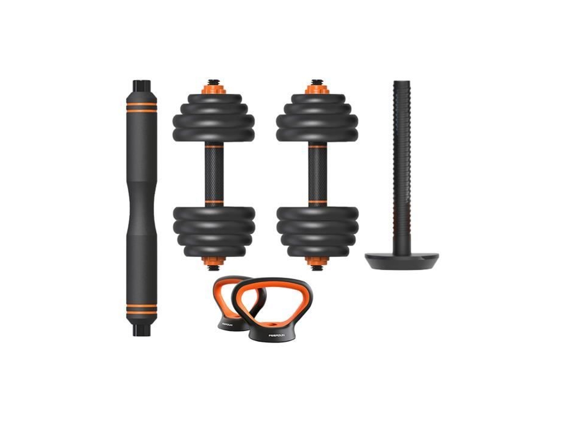 Kit de pesas 40Kg Xiaomi FED: mancuernas (pesos + barras) + barra + pesa rusa
