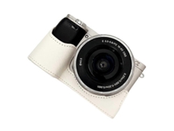 Funda de piel sintética compatible con Sony A6400/A6300/A6100/A6000, con tapa inferior y orificio para tornillos, funda de media carcasa Facpoet