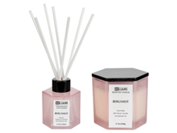 Vela aromática con difusor de fragancia BELIANI Classy tint de Cera de soja Rosa 7x7x9