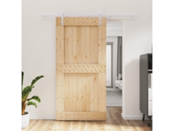 Puerta corrediza | Puerta corredera con herrajes 100x210 cm madera maciza de pino Wsd595335 Lovely Home