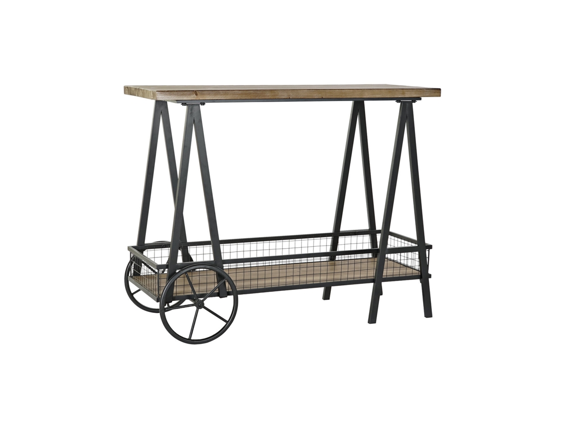 Consola Metal Abeto Ruedas Natural 100x45x81cm