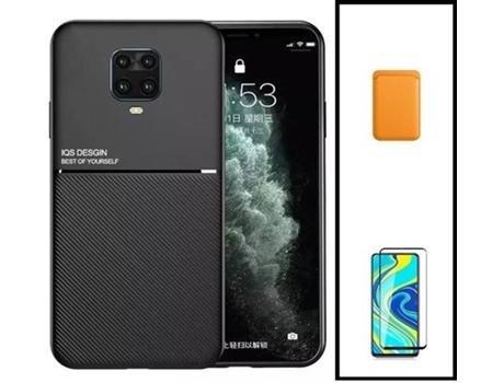 Kit Funda Magnetic Lux , Magnetic Wallet Naranja y 5D Full Cover Xiaomi Redmi Note 10 Lite PHONECARE Negro