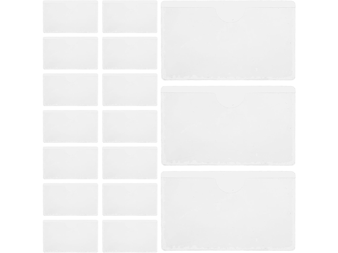 Paquete De 50 Fundas Autoadhesivas Transparentes Para Fichas Y Portatarjetas, De Pvc.