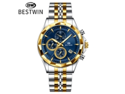 Reloj De Pulsera Personalizado De Seis Agujas Para Hombre (caja Azul Bicolor)