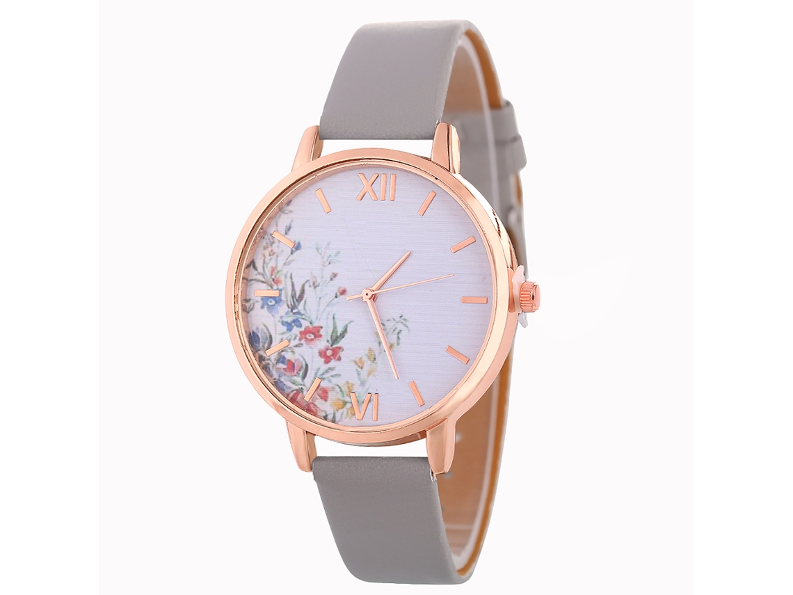 Reloj De Pulsera De Cuarzo Para Mujer Zhoulianfa Con Correa De Piel Sintética Gris.