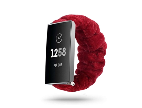 Correa Fitbit Charge 3 Pulsera Scrunchie Rojo