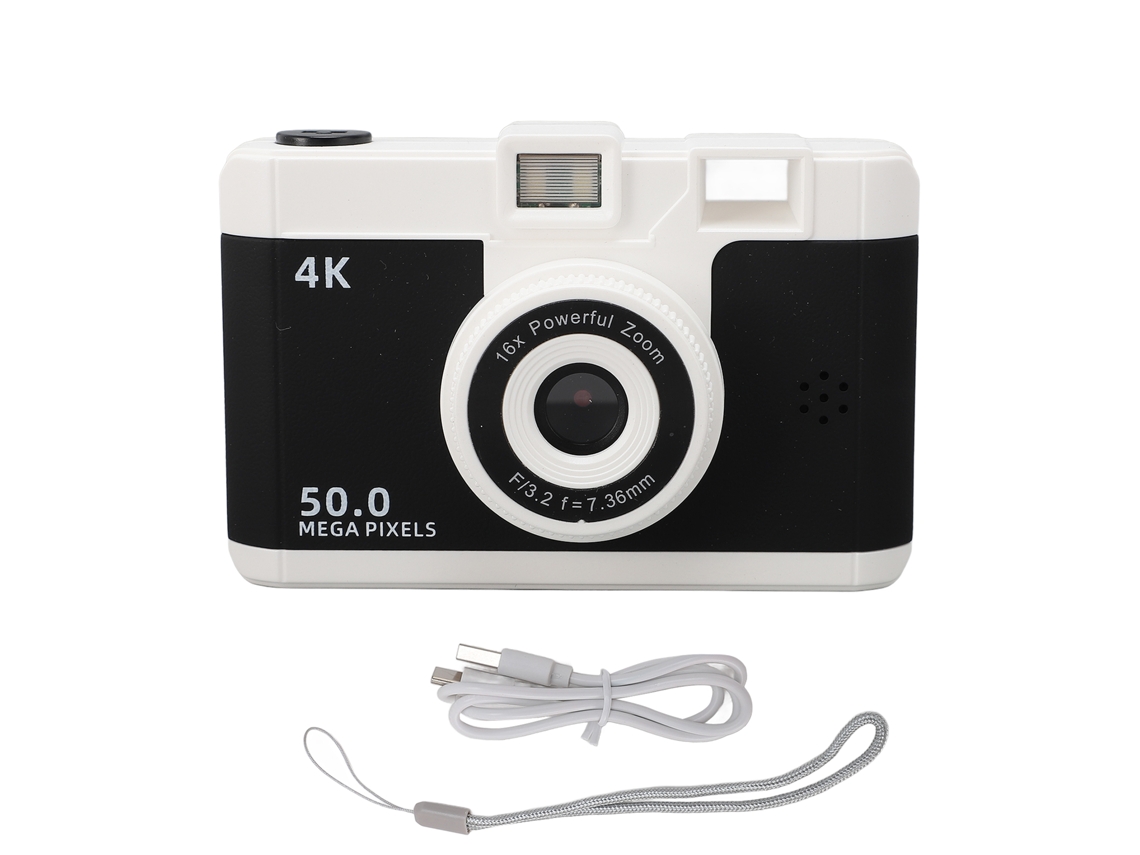 Cámara Digital 50mp 1080p Con Cámaras Duales Frontal Y Trasera, Zoom Digital 8x, Pantalla 2.4 Pulgadas Y Batería 800mah, Negra