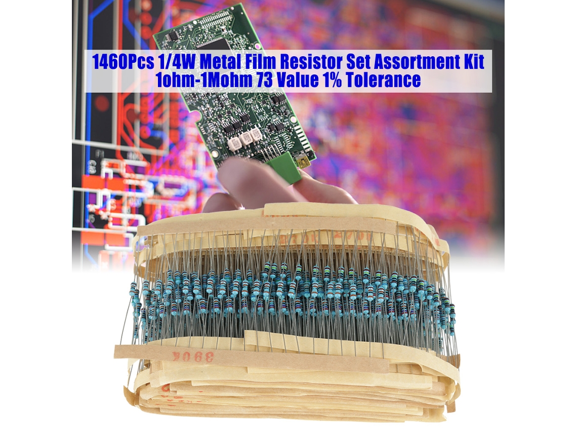 Omni-kit De Resistencias De Film Metal 1/4w 1460pcs 1ohm-1mohm 73 Valores Tolerancia 1%