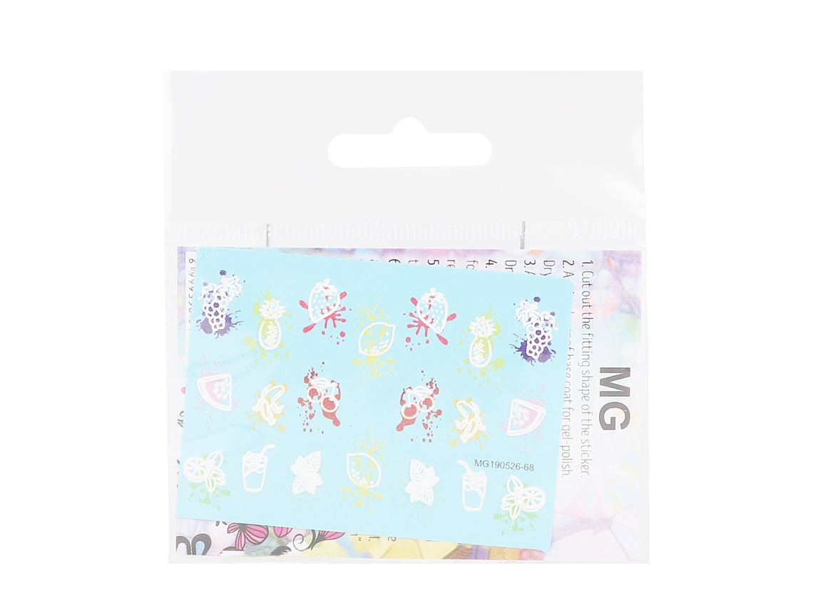 Kkml-Calcomanías para uñas con patrón grabado. Autoadhesivas para decoración de salones de uñas (frutas).