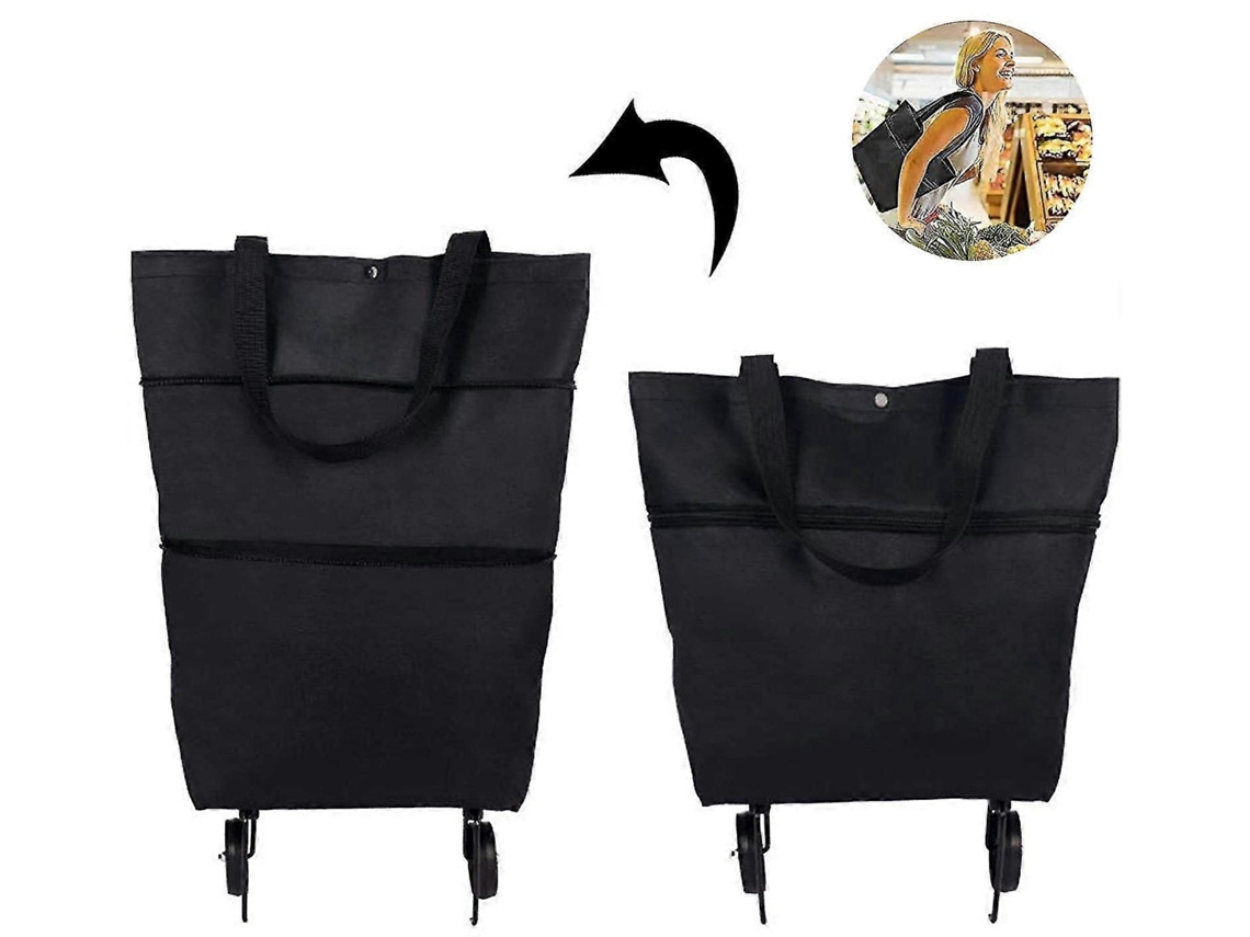 Carrito de compras plegable, bolsa plegable de dos etapas con ruedas para frutas, verduras, etc. GOKOCO