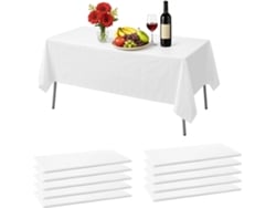 Toalha De Mesa Descartável De Plástico Branco (10 Peças)