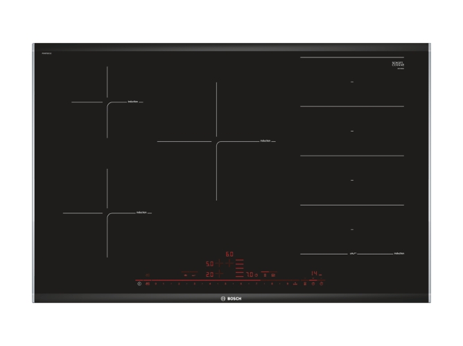 Placa Flex de Inducción BOSCH PXV875DC1E (Eléctrica - 81.6 cm - Negro)