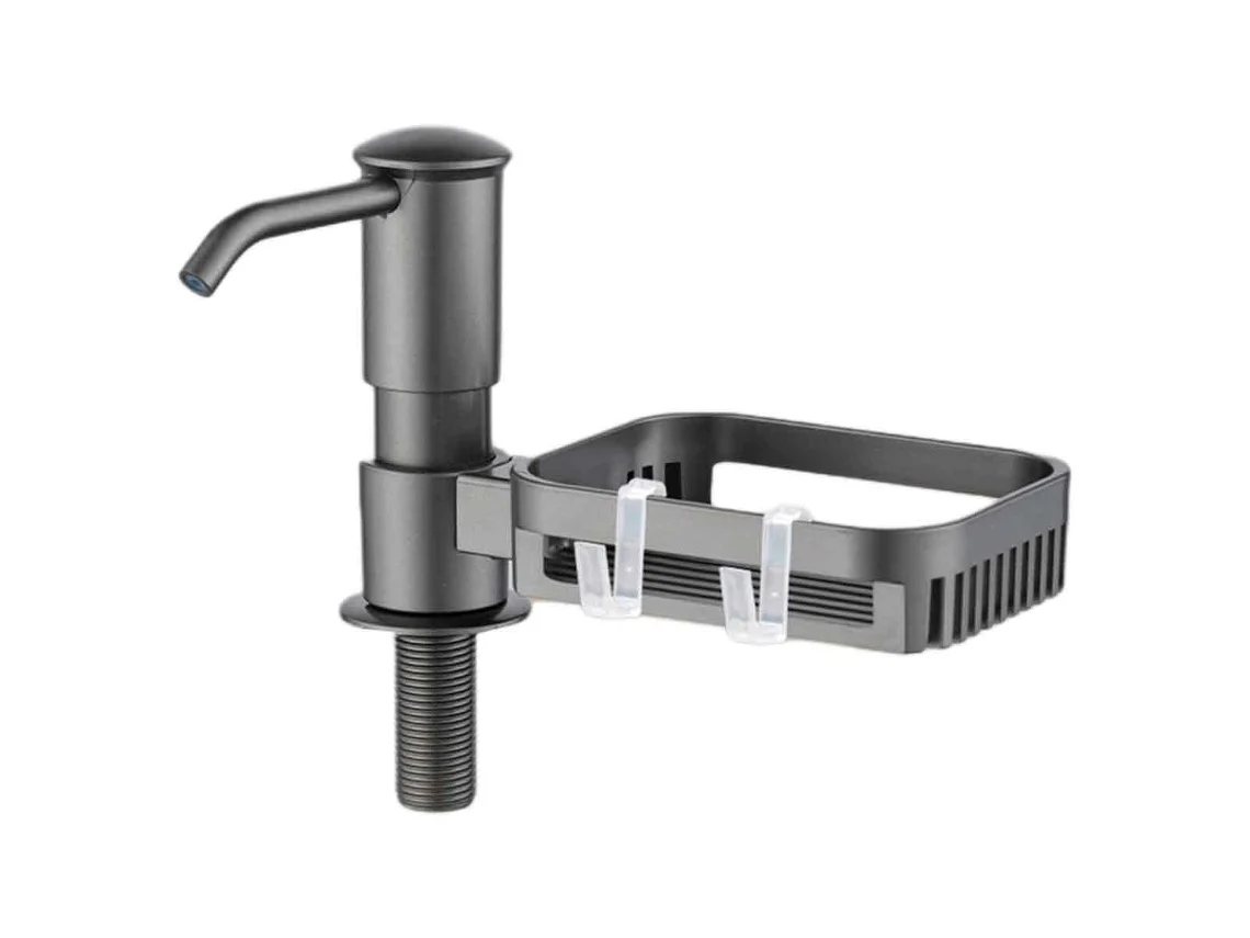 HYMNORA Juego 5 en 1 para Cocina con Dispensador de Jabón, Bandeja, Portaesponja, Portajabón y Portapaño, Organizador Práctico para Fregadero