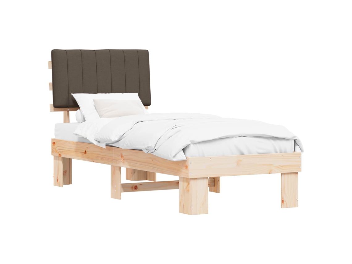 Maison Exclusive - Estructura De Cama Con Cabecera Tapizada Taupé 75 X 190 Cm