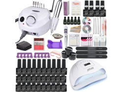 LOVEBABYLY Manicure Set, LOVEBABY LY Nail Art Kit With 120w/54w Led Nail Lamp,Colors Uv Polishing Gel Polishing Nail Art Kit Combo H5