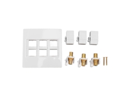 Placa De Pared Con 3 Puertos De Interfaz Multimedia Hd 2.0 4k 60hz Y 3 Puertos Rca Keystone.