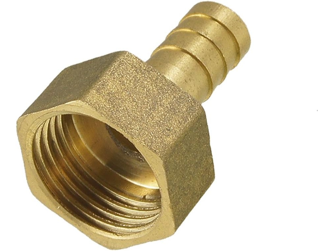 Conector De Latón Tono Dorado De 10 Mm Para Manguera, Rosca Hembra Npt De 1/2", Tapón Recto