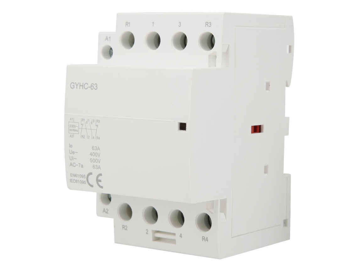 Contactor Ac 4p 63a 220v 50hz Mini Hogar 2no 2nc Montaje Rail Din