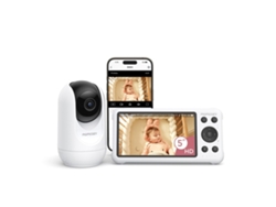 Monitor Para Bebés Momcozy Con Wifi, 1 Cámara De 5 Pulgadas, Resolución 1080p, Aplicación, Zoom 4x, Detección De Movimiento Y Llanto (bm04)