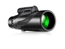 Telescopio monocular HD 12x50 para teléfono móvil, impermeable, Bak4 FMC, Bestvite (negro)