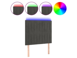 Maison Exclusive - Cabecero Con Luces Led Terciopelo Gris Oscuro 100x5x118/128 Cm